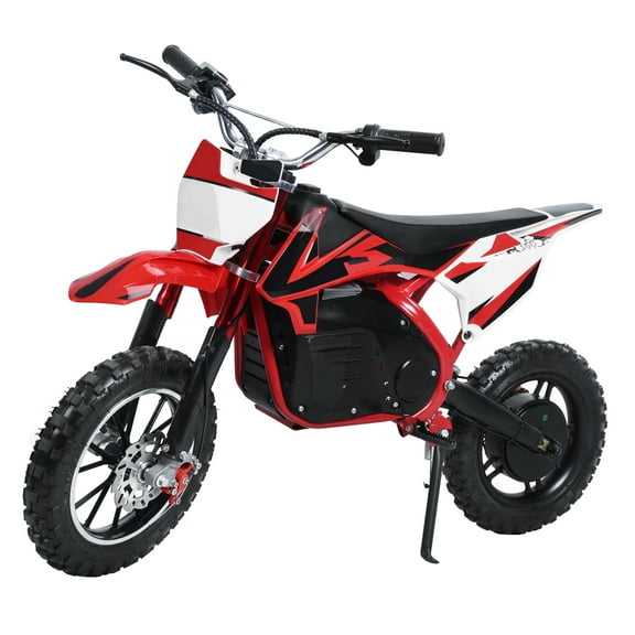 Jnismy Kids Electric Motocross Bike,Dirt Bike off Road Mini Motorcycle,Electric Pocket Motorbike with 36v 500w Motor, 10 Inches Wheels, 15.53 Mph High Speed Chain,Red Black
