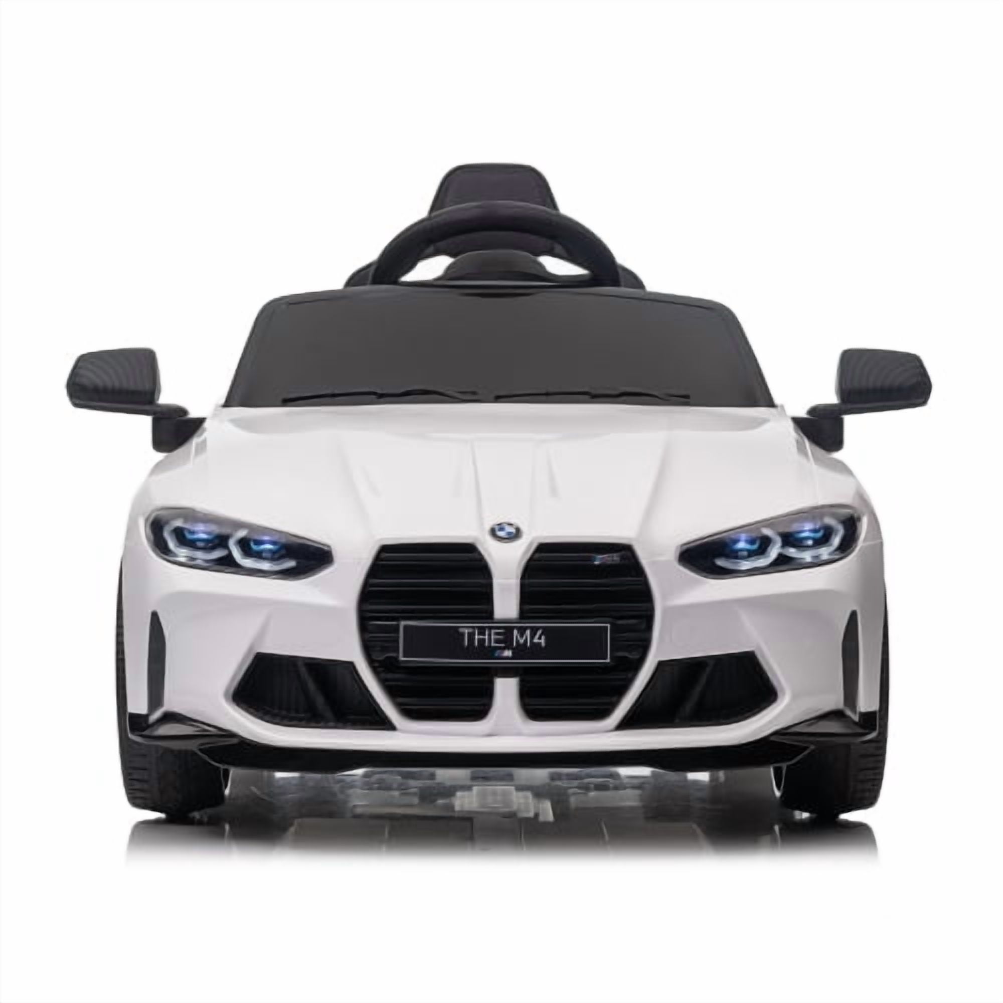 white BMW M4 12v Kids ride on toy car 2.4G W/Parents Remote Control,Three speed adjustable,Power display, USB,MP3 ,Bluetooth,LED light