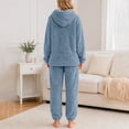 thumbnail image 5 of StSilkitty Fleece Pajama Sets 2 Piece for Women Long Sleeve Hoodies and Pants Sleepwear Set Winter Fuzzy Warm Loungewear, 5 of 8
