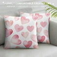thumbnail image 3 of GOSMITH  Pink Rabbit Hearts Throw Pillow Covers Bedroom Couch Sofa Square Pillow, 3 of 5
