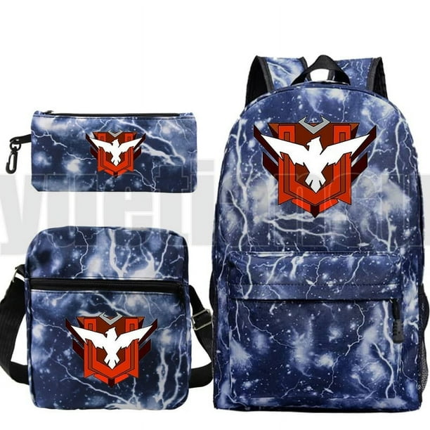 3 Pcs Set Free Fire Garena Backpack for School Teenagers Girls Unisex Galaxy Cartoon Bookbag Large Capacity Anime Canvas Mochila Walmart en linea
