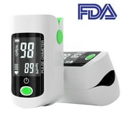 Cooligg Finger Pulse Oximeter Heart Rate Monitor Blood Oxygen Sensor Meter LED Display White