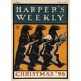 thumbnail image 2 of Edward Penfield 11x14 Gold Ornate Wood Frame and Double Matted Museum Art Print Titled - Harper's Weekly, Christmas ’98 (ca. 1898-1899), 2 of 4