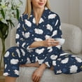 thumbnail image 6 of Bingfone Womens Pajama Sets Cute Sheep 1 Print,Long Sleeve Loungewear Pajamas Set-Medium, 6 of 8