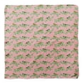 thumbnail image 4 of Bimba Pink Leaves & Flowerpecker Bird Printed Pure Silk Scarf For Hair Neck Head Bandanas For Women 40 x 40 Inches, 4 of 6