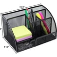 thumbnail image 4 of Organizador de escritorio eficiente, 5 compartimentos + mini cajón deslizante, malla de alambre de acero resistente a los arañazos, diseño que ahorra espacio para uso en la oficina y el hogar, color, 4 of 6