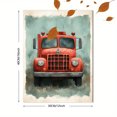 thumbnail image 3 of Qisvanset 12x16 Inch Framed Canvas Wall Art Sage Green Fire Truck Vehicle Boys Kids Nursery Wall Print Set, 3 of 8