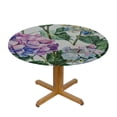 thumbnail image 3 of Acheng  Fitted Round Tablecloth with Elastic Edge Wipe Clean Hydrangea Watercolor Flowers Table Cloth for Outdoor/Indoor Use,Fits Round Tables Diameter 44x44in, 3 of 7