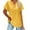 Yellow, variant on YHAJDS Short Sleeve Sweater for Women Solid Color V Neck Casual Tee Spring Summer Blouse