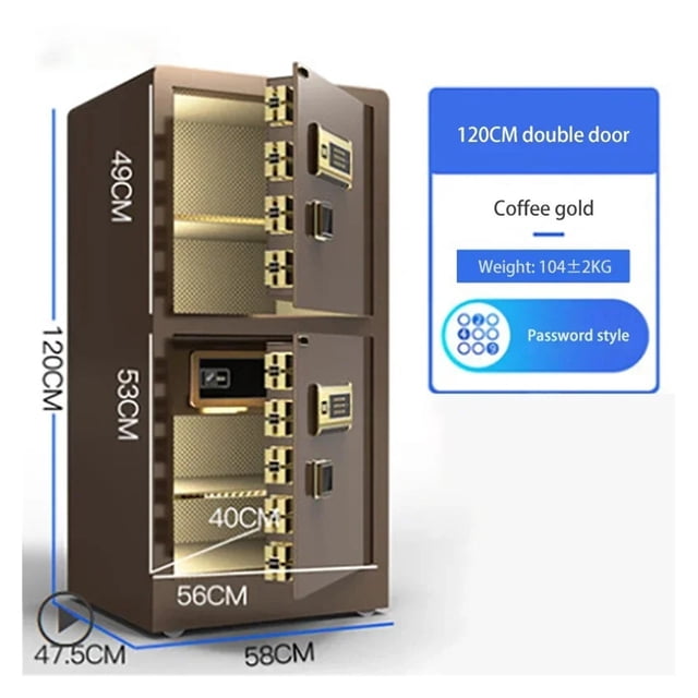 1.2m Hight Safe Box Home Anti-theft Box Small Fingerprint Password Double Door Safe Office Hotel All-steel Safe Deposit Box ,Easy to Install