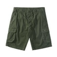 thumbnail image 2 of Men's Cargo Shorts Mid-waist Multi-pocket Five-piece Pants Elastic Waist Drawstring Summer Casual Cotton Camouflage Work Athletic Sports Pants Shorts Pants, 2 of 4