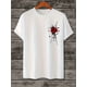 thumbnail image 3 of Camiseta de hombre 100 % algodón con estampado gráfico de rosas, informal, de manga corta y cuello redondo, para verano y actividades al aire libre., 3 of 6