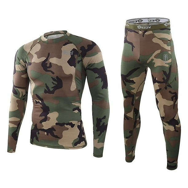 Winter Thermal Quick Drying Men Underwear-S-Jungle camouflage 