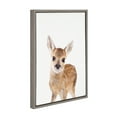 thumbnail image 2 of Kate and Laurel Sylvie Baby Deer Animal Print Portrait Framed Canvas Wall Art by Amy Peterson, 18x24 Gray, 2 of 6
