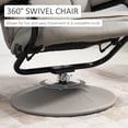 thumbnail image 5 of HOMCOM Swivel Recliner, Manual PU Leather Armchair with Ottoman Footrest for Living Room, Office, Bedroom, Grey, 5 of 10