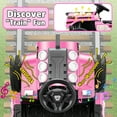 thumbnail image 4 of Farmdex 24 Volt Ride on Toys, Ride On Train Car for Toddlers with Parent Remote Control, Electric Car for Kids Aged 2-6, Spring Suspension, MP3, LED Lights, Bluetooth, Pink, 4 of 10