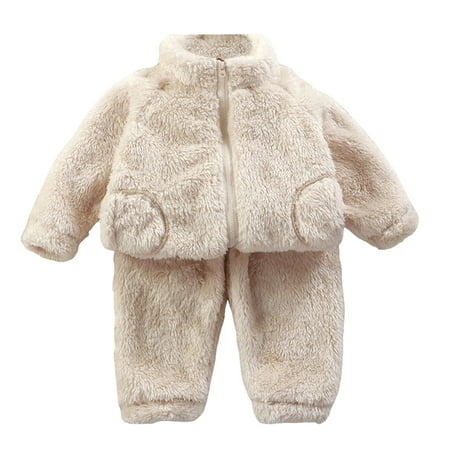

Lauty Boys Winter Clothes 2T Boys Pajamas Baby Boy Fleece Jacket Girl Winter Clothes Coat Toddler Boy s Clothing Sweater+ Pants 2pcs Boys Outfit Set White 12-18 Months