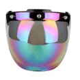 thumbnail image 4 of Motorcycle Helmet Lens, Motorcycle Retro 3-snap Sun Visor Shield Windproof Helmet Lens Colored, 4 of 8