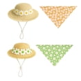 thumbnail image 3 of Methold Paja de verano tejida a mano para mascotas pequeñas, gatos, mascotas, flores frescas, decoración suave para porche, juego de fiesta Ropa para mascotas amarillo, 3 of 6