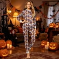 thumbnail image 6 of HTHLVMD Long Sleeve Pjs, Cozy Home Outfit, Family Matching Sleepwear, Pumpkin Print Pajamas, Halloween Pumpkin Hat Family Christmas Matching Pajama Sets Funny Sleepwear Pjs for Men, Women, XXL, 6 of 6