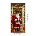 thumbnail image 3 of HYLLai Christmas Door Cover with Santa Claus Pattern, 35x71 Inch Festive Door Decoration for Indoor and Outdoor Use, Easy to Install Polyester Door Curtain (G), 3 of 6