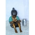thumbnail image 3 of Nifao Charming Young Girl Sitting and Reading a Book Bronze Statue – Home Office Decor Sculpture, 11"L x 8"W x 12"H, 3 of 10