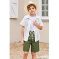 thumbnail image 5 of Arshiner Boys Linen Shorts with Elastic Waist Breathable Summer Beach Shorts for Kids, 5 of 6