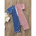 thumbnail image 3 of Qmyliery Children Baby Swimwear One Piece, Boy Independence Day Star Stripe Pattern Short Sleeve Zipper Front Bathing Suit, 3 of 8