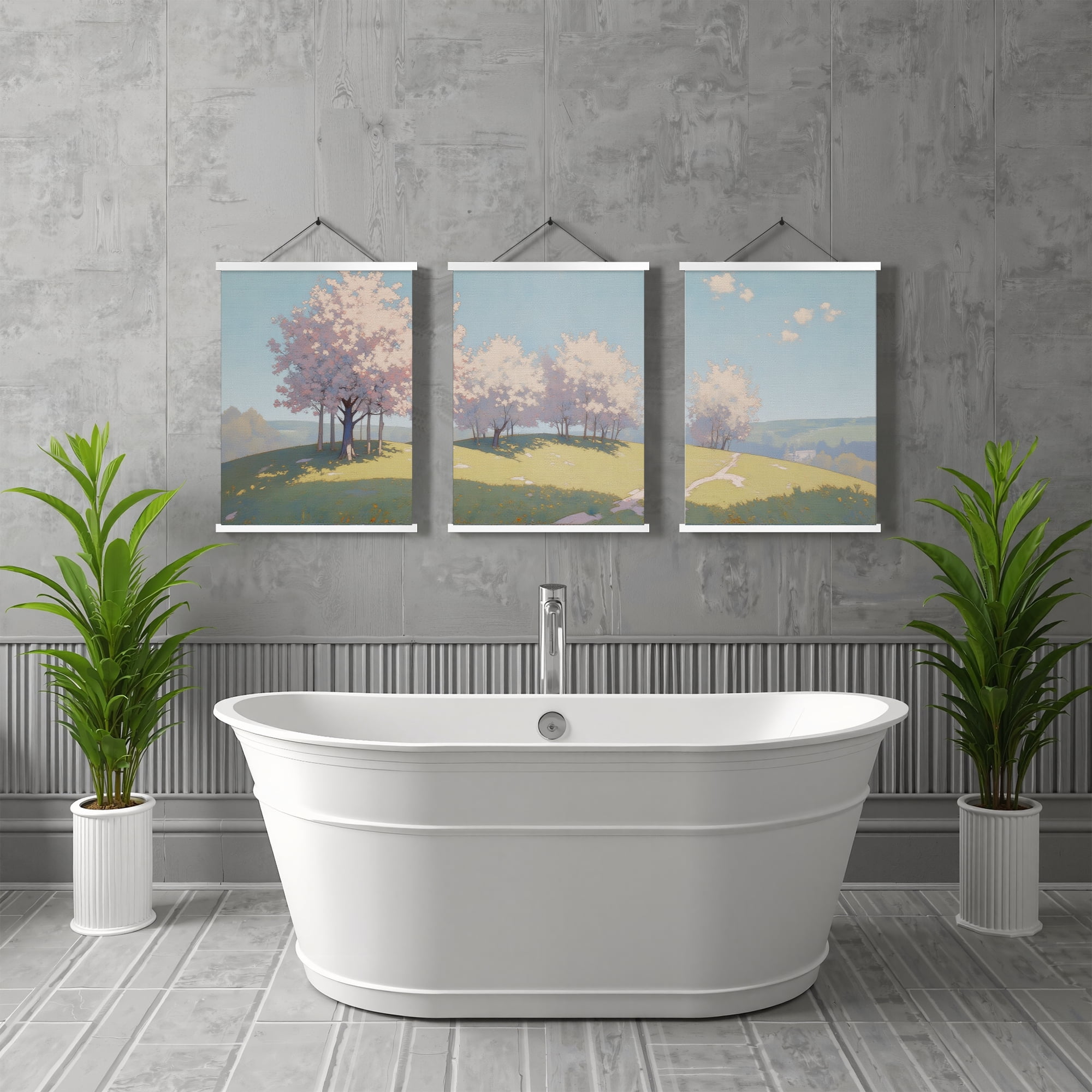 MAYEERTY Modern Abstract Wall Art Painting, Living Room Decor, White Hanging Rod Frame, 23.6"x15.8"
