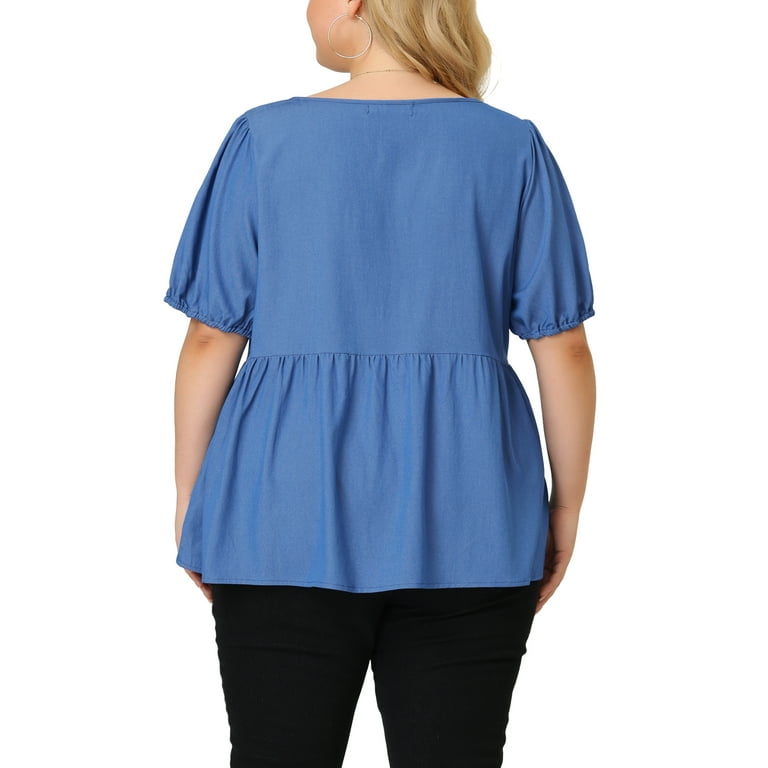 Chambray peplum top deals