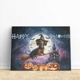 thumbnail image 3 of Happy Halloween Dachshund Witch Pumpkins Bats Horizontal Matte Canvas Poster Wiener Dog Lover Gifts Idea Wall Art Home Decor - 13012, 3 of 5