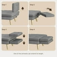 thumbnail image 6 of Gizoon Futon Sofa Bed, 70.9" Futon Couch with Adjustable Backrest, Removable Armrest for Extended Length, Mid Century Modern Loveseat for Living Room, 6 Wood Legs, 2 Metal Support Rods, Dark Grey, 6 of 9