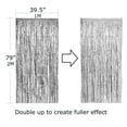 thumbnail image 2 of Allgala 4PK 3.3x6.6 FT (1x2M) Metalic Tinsel Party Photo Backdrop Curtains Door Fringe Décor-Silver-BD52304, 2 of 3