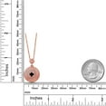 thumbnail image 2 of Gem Stone King 0.28 Cttw Round Black Diamond White Diamond Rose Plated Pendant with Chain, 2 of 4
