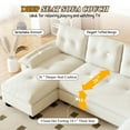 thumbnail image 4 of CARZZI 104.7" Sectional Sleeper Sofa with Pull Out Bed, Comfy Chenille U Shaped Convertible Sleeper Couch, Oversized Modern Modular Deep Seat Cloud Couches with USB Ports for Living Room, Beige White, 4 of 10
