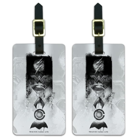 Justice League Justice League Emblems Luggage ID Tags Suitcase Carry-On Cards - Set of 2