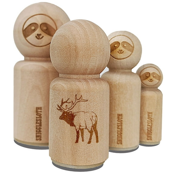 Ominous Elk Wapiti Deer Looking Back Rubber Stamp for Scrapbooking Crafting Stamping - Mini 1/2 Inch