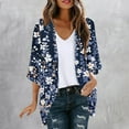 thumbnail image 2 of CKpwisy Kimonos Cardigan for Women Summer Swimsuit Coverup Open Front Lightweight Beach Cover Ups 2025Floral Print Puff Sleeve Kimonos, 2 of 5