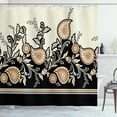 thumbnail image 1 of Ambesonne Brown Paisley Shower Curtain, Floral Traditional, 69"Wx75"L, Eggshell Charcoal Grey, 1 of 3