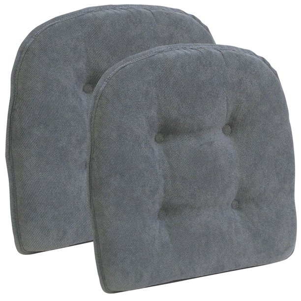 Gripper NonSlip 15" x 16" Nouveau Tufted Chair Cushions, Set of 2