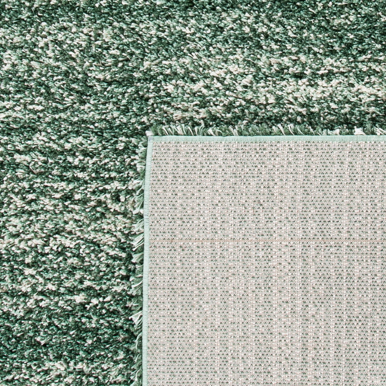 Safavieh Hudson Jaden Striped Shag Area Rug, Green/Ivory, 4' x 4' Square