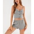 thumbnail image 2 of Richie House Pajamas Set Crop Sleepwear Womens Button Sleeveless Nightwear Pj RHW2924-D-XS, 2 of 7