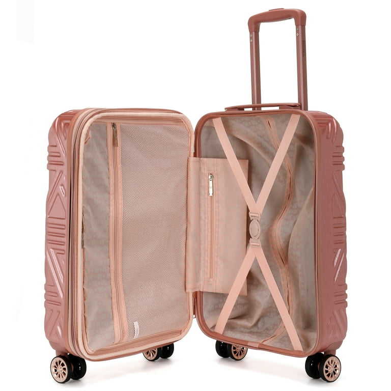 Badgley Mischka Contour 3 Piece Expandable Luggage Set (Rose Gold)