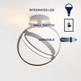 thumbnail image 4 of Nicole 14.25" 2-Light Modern Minimalist Aluminum Ring Integrated LED Semi Flush Mount, Black, 4 of 10