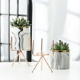 thumbnail image 2 of Home Garden Metal Bracket Ceramic Flower Pot Holder Art Plant Container Planter, 2 of 7