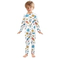 thumbnail image 3 of Dailycode Cotton Pajama Set Snug Fit Long Sleeve Top and Pants for 18M-8Y Rocket Planet Star, 3 of 7