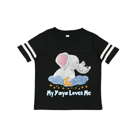 

Inktastic My Yaya Loves Me Cute Elephants Clouds Moon and Stars Gift Toddler Boy or Toddler Girl T-Shirt