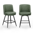 thumbnail image 7 of Zimtown Modern Barstools Set of 2, 26" Counter Height Swivel Bar Stools Set with Cushion for Kitchen Island, Dining Room, Bar Chairs, Dark Green, 7 of 7