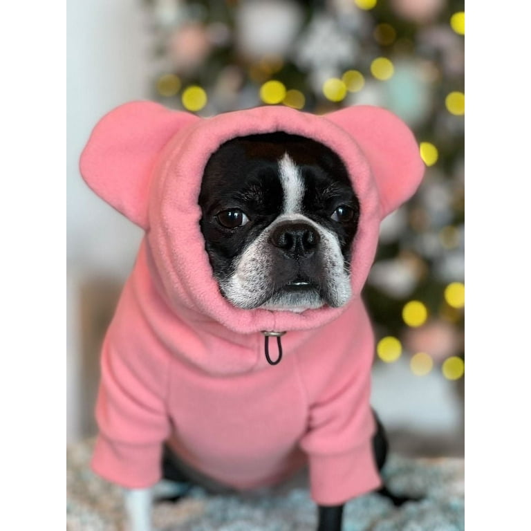 Frenchiestore Organic Dog Frenchie Ear hoodie Little Piggy