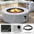 thumbnail image 6 of UPHA 42-inch Outdoor Propane Round Fire Pit Table 50000 BTU Iron Gas FirePit for Outside Patio with Tank Cover, Removable Lid, Lava Rocks, Rain Cover, White, 6 of 9